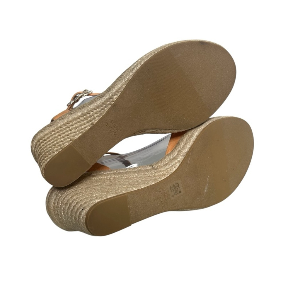 Stuart Weitzman Mango Orange Summer Jute Espadrille Wedge Sandal Women’s Size 9 - Picture 10 of 15